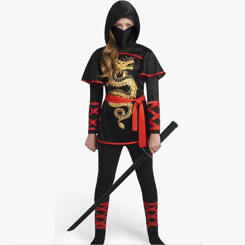 Cosplay Convention slank hættekjole Ninja kostume til piger